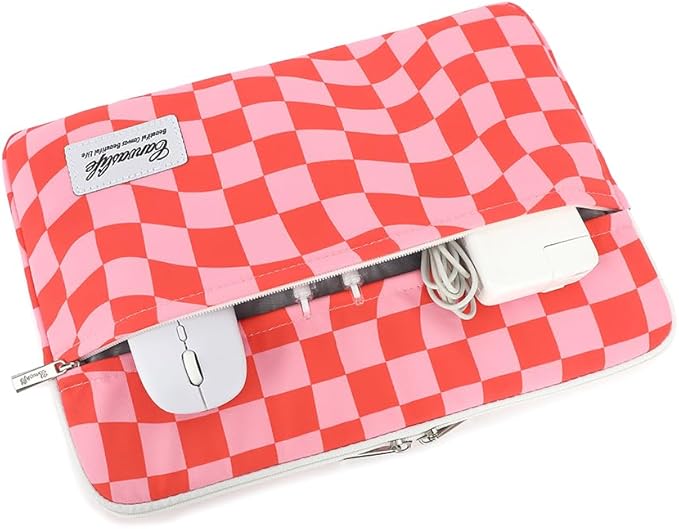 Canvaslife Patten Laptop Sleeve 14 inch 14.0 inch Laptop case Bag (Pink Check)