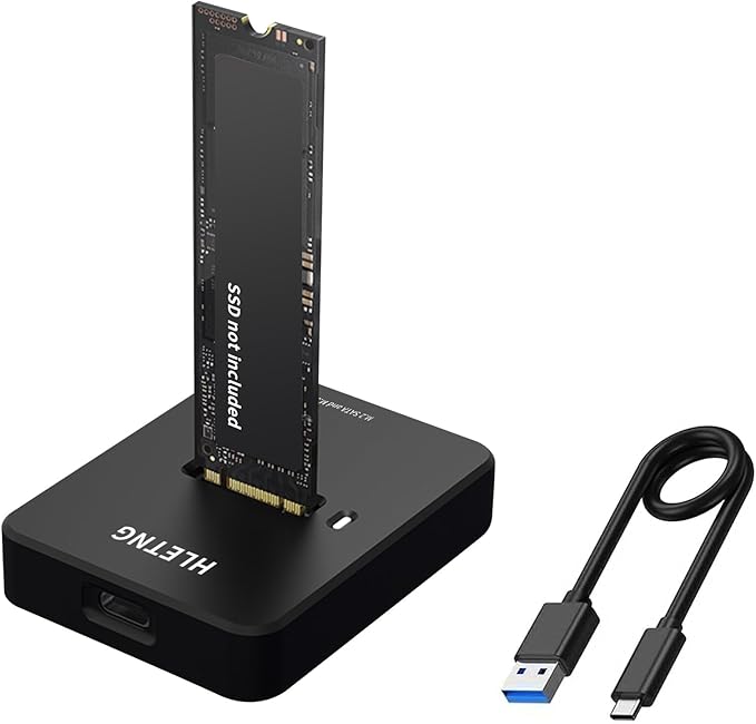 M.2 NVMe to USB Adapter, External NVMe SSD Reader 10Gbps M.2 Enclosure Adapter for PCIe NVMe and M.2 SATA SSDs