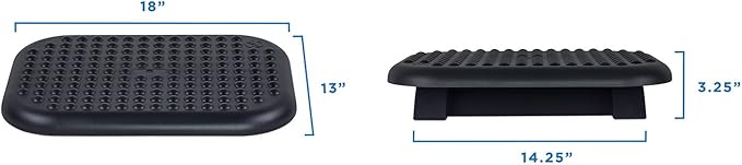 Mount-It! Under Desk Footrest Adjustable Foot Rest Under Desk with 3 Tilt Settings Up to 30°, Large Non Slip Ergonomic Office Foot Rest with Textured Massage Surface, Foot Stool for Home or Office