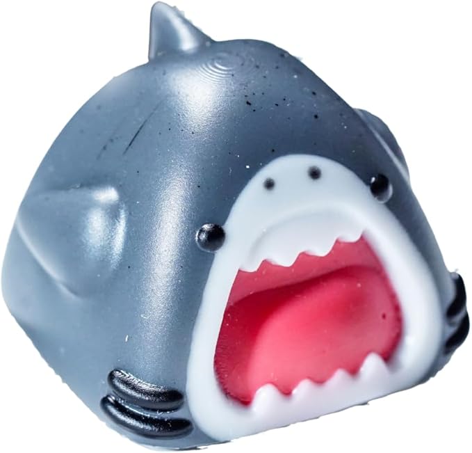 Cute Grey Shark Artisan Keycap R1 SA Profile Custom Sea Creatures Keycaps 1U ESC Handmade Cool Gaming Resin Key Cap Cherry MX Switch Compatible Mechanical Keyboard Sea Lover Gift