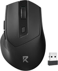 Redragon Wireless Mouse, 2.4GHz Ergonomic Optical Mouse with USB Receiver, 18 Months Battery Life, 5-Level 4000 DPI, 6 Button Computer Mouse for Laptop, Windows, Mac, PC, Chromebook