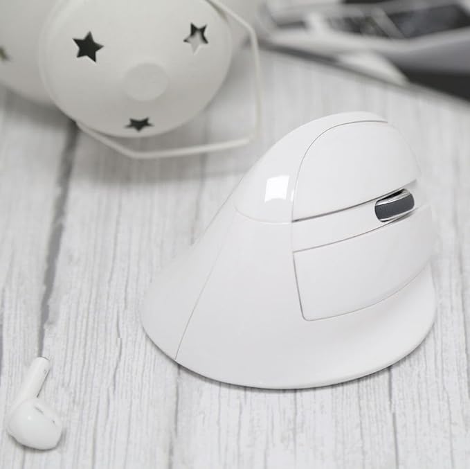DELUX Wireless Ergonomic Mouse, Vertical Mouse for Small Hand, Silent Click Ergonomic Mouse, Up to 4000 DPI, 6 Buttons, BT 5.0/2.4G Dual Mode, for Carpal Tunnel, for Laptop/PC (M618MINI DB-White)
