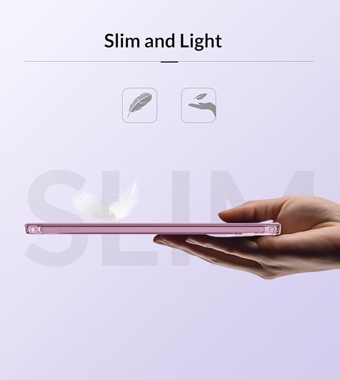 MoKo Case Fit New iPad mini 7 (A17 Pro) 2024, iPad mini 6th Generation Case 2021 (8.3-inch), iPad mini 6 Case, Soft TPU Translucent Frosted Back Cover Case for iPad mini 7th, Nosegay Pink