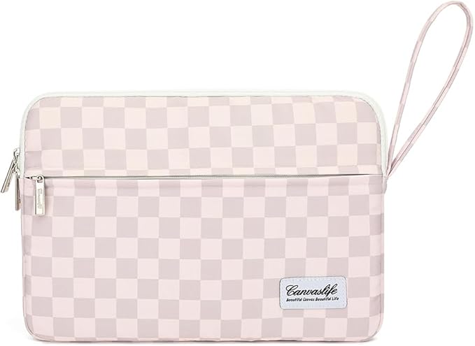 Canvaslife Laptop Sleeve Case Cover with Pocket for MacBook Pro 14 inch and 14 inch-14.4 inch HP, Lenovo, Dell, ASUS, Acer Notebook Computer (Neutral Checker)