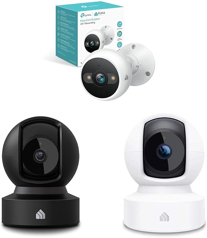 Kasa Indoor and Outdoor Security Cameras - Pan/Tilt 1080p HD with Night Vision and Motion Detection