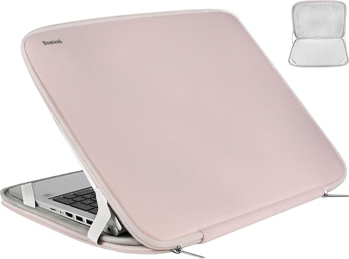 Laptop Sleeve Case 15.6 Inch, Durable Shockproof Protective Cover Flip Case Briefcase Carrying Bag Compatible with 15.6" HP, ASUS, Lenovo, Acer, Notebook, Computer, Ultrabook, Chromebook, Pink