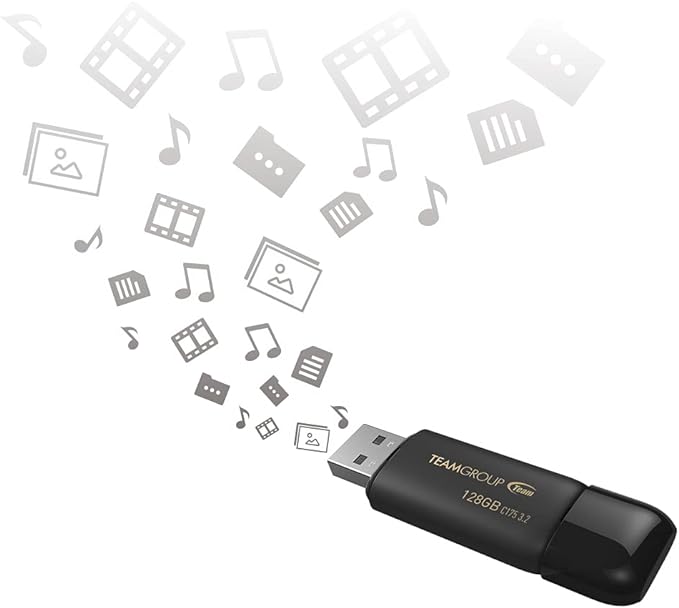 TEAMGROUP C175 64GB USB 3.2 Gen1(USB 3.1/3.0) Read100MB/s Flash Thumb Drive for Computer/Laptop Matte Black TC175364GB01