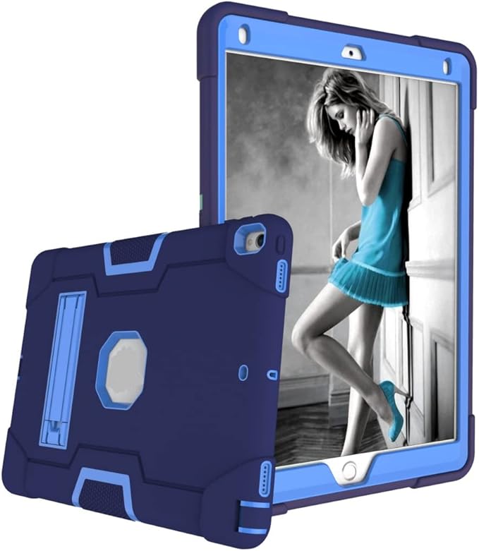 3 in 1 Hybrid Case for iPad Air 3 10.5" & iPad Pro 10.5" - Heavy Duty Rugged Stand, Shockproof, Anti-Slip & Scratch, Navy Blue