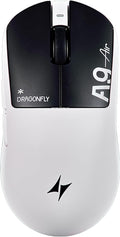 ATK Dragonfly A9 Air Wireless Gaming Mouse, 47g Lightweight, PAW3950 Ultra Sensor, Nordic 54L15 MCU, 8K Polling, 300 Hr Battery Life, Dual-Mode 2.4G/Wired
