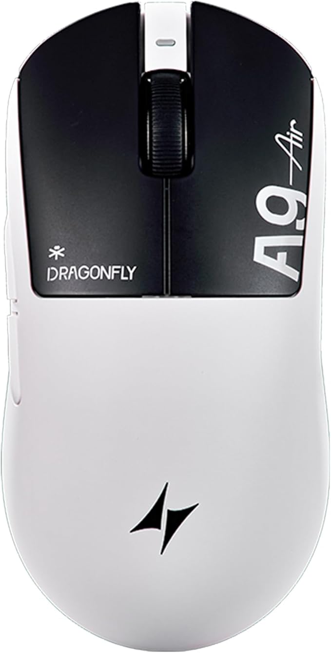 ATK Dragonfly A9 Air Wireless Gaming Mouse, 47g Lightweight, PAW3950 Ultra Sensor, Nordic 54L15 MCU, 8K Polling, 300 Hr Battery Life, Dual-Mode 2.4G/Wired