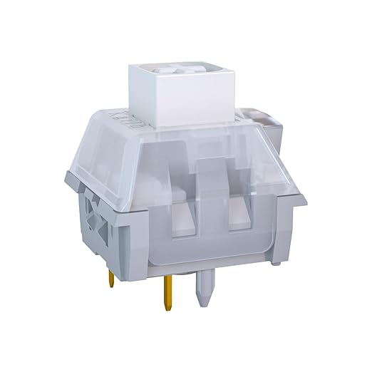 Kailh Box White OWL 46gf Clicky Mechanical Switches for Gaming Keyboard DIY,Compatible for 5pin RGB/SMD hot swappable. (110pcs)