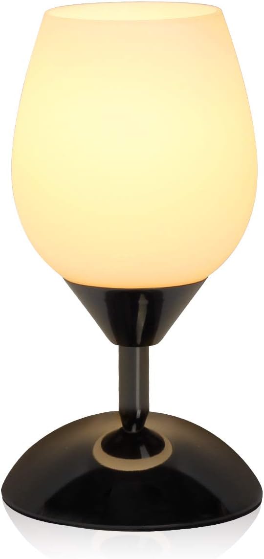 Touch Control Table Lamp Dimmable Small Lamp, Ambient Light with Opal Glass Shade Simple Night Light, Modern Accent Lamp Bedside Nightstand Lamp for Bedroom Living Room, E12 Bulb Included