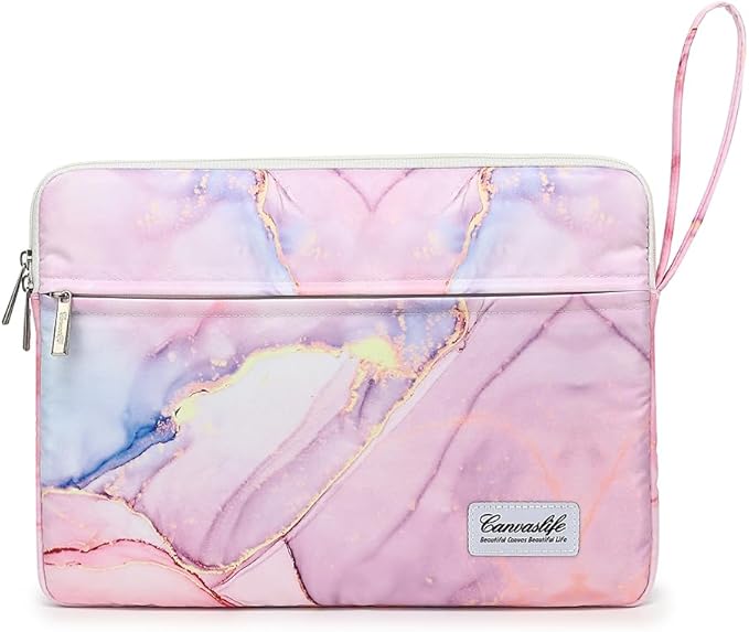15.6-inch Notebook case, Waterproof and Shockproof Protective Computer case, can be Used to Cover Shopping cart Cases. The Notebook is Compatible with Lenovo, ASUS and HP (New Pink Marble)
