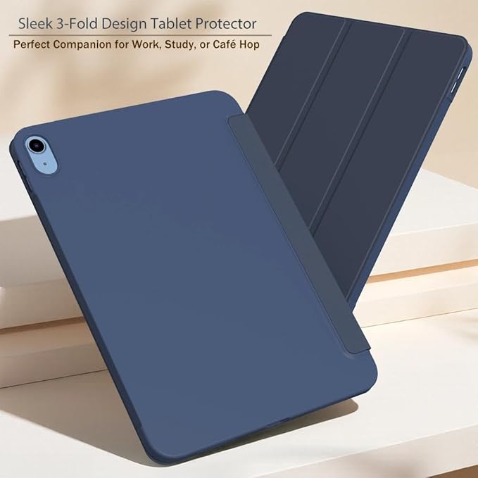 Case for iPad Air 11-inch M3 M2 2025 2024/10.9 Air 5th 4th Generation 2022 2020, Slim Lightweight Durable Protective Cover with Trifold Stand, Supports Auto Wake/Sleep, Blue