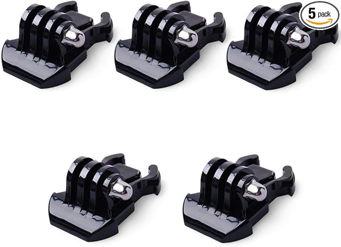QKOO 5X Quick Release Buckle Clip Basic Base Mount for GoPro Hero 13, 12, 11, 10, 9, 8, 7, 6, 5, 4, Session, 3+, 3, GoPro MAX, Hero (2018), Fusion, DJI Osmo Action, AKASO, SJCAM, Action Cameras