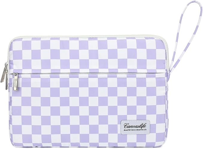 15.6-inch Notebook case, Waterproof and Shockproof Protective Computer case, can be Used to Cover Shopping cart Cases. The Notebook is Compatible with Lenovo, ASUS and HP (Purple Checker)