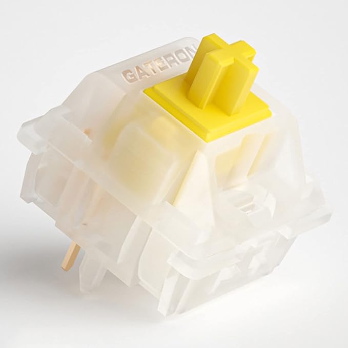 GATERON Milky Yellow Pro V2 Pre-lubed 5 Pin 50gf LED RGB Linear Switches for MX Mechanical Keyboard (110 Pcs, Milky Yellow Pro V2)