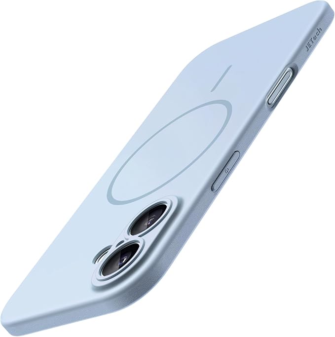 JETech Magnetic Slim Case for iPhone 17 6.3-Inch, Compatible with MagSafe, Ultra-Thin Lightweight Minimalist Phone Cover with Matte Finish and Full Camera Lens Protection (Mist Blue)