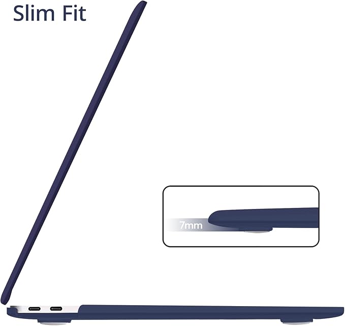Anban Compatible with MacBook Pro 13 inch Case M2 2025 2024 2023 2022-2016 M1 A2338 A2251 A2289 A2159 A1989 A1708 A1706, Plastic Laptop Hard Shell Case +Keyboard Cover +Screen Protector, Navy Blue