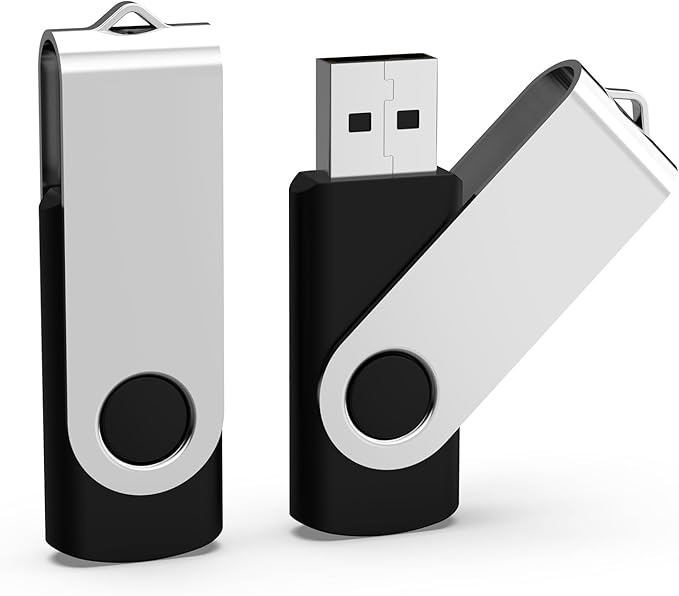 Aiibe 32GB USB Flash Drive 2 Pack Thumb Drive 32GB Flash Drive USB 2.0 Memory Sticks Swivel Jump Zip Drives (Black)