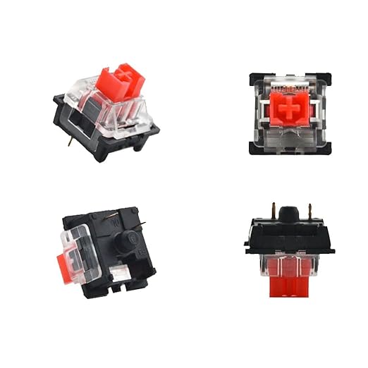 OUTEMU Red Switches, 3-pin Linear 45g Force Dustproof Hot-Swappable Cherry MX Equivalent Switches for Mechanical Keyboard-20 Pack