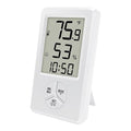Urageuxy Digital Hygrometer Indoor Thermometer with Min Max Records, Humidity Gauge with Clock for Room, Home, Bedroom, Office, Greenhouse, Cellar