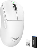 VGN Dragonfly F1 MOBA Wireless Gaming Mouse, 55g Ultralight, PAW3395 26K DPI Optical Sensor, Optimized Tactile Click Feel, Anti-Slip Silver Coating Grip, 4000Hz Polling Supported, Esports Mouse, White
