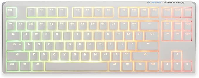 Ducky One 3 TKL Pure White Hotswap RGB Mechanical Keyboard (Cherry MX Silent Red)
