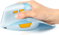 Seenda MOE302 Vertical Ergonomic Mouse with Palm Rest, Rechargeable Wireless Mouse for Wrist Pain Relief, One-Click Desktop Shortcut, Silent Click, 4 DPI, USB & Type-C Receiver, for Laptop & PC (Blue)