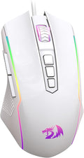 Redragon Gaming Mouse, Wired White Mouse with RGB Backlit, 8000 DPI Adjustable, PC Gaming Mice with 9 Programmable Macro Buttons & Fire Button, PC Gaming Mouse for Windows/Mac, White