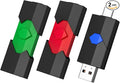 JUANWE 32GB USB Flash Drive 3 Pack Type C + USB A Thumb Drive Retractable Dual Flash Drive Type C Memory Stick 2 in 1 Jump Drive for iPhone, iPad, Android Phones, Tablet, Laptop, Computers