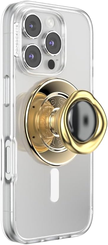 PopSockets Phone Grip for MagSafe, Magnetic Holder, Phone Stand, Crystal - Eye of the Beholder Gold