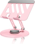 360° Rotating Tablet Stand - Pink |Adjustable Dual Rotary Shaft,Folding Design | Fits iPads & Tablets Up to 13" | Ideal for Work,Painting,Office,Travel,Home