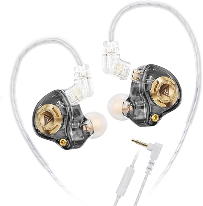 Qkz Ak6 Lucky in Ear Monitor, HiFi Wired Earbuds, Tunable Sound Wired Headphones Gaming Earbuds with 3-Level Adjusting Switch, Detachable Cable for Music Gaming Video Calling (Black)