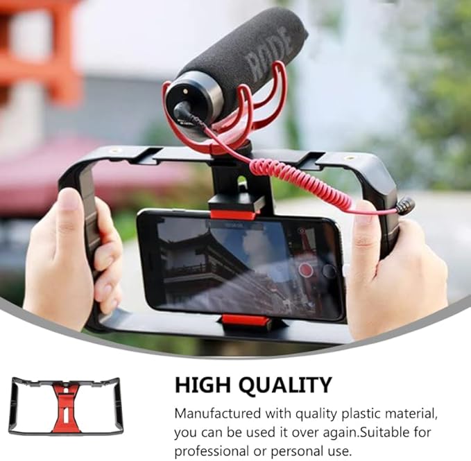 ARTIBETTER Smartphone Video Rig Handheld Phone Holder Mobile Phone Frame Compatible with Most Smartphones for Stable Filming and Live Streaming
