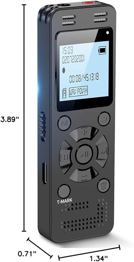 128GB Digital Voice Recorder for Lectures Meetings - EVIDA 9296 Hours Voice Activated Recording Device Audio Recorder with Playback,Password