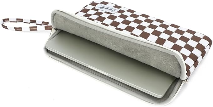 15.6-inch Notebook case, Waterproof and Shockproof Protective Computer case, can be Used to Cover Shopping cart Cases. The Notebook is Compatible with Lenovo, ASUS and HP (Brown Checker)