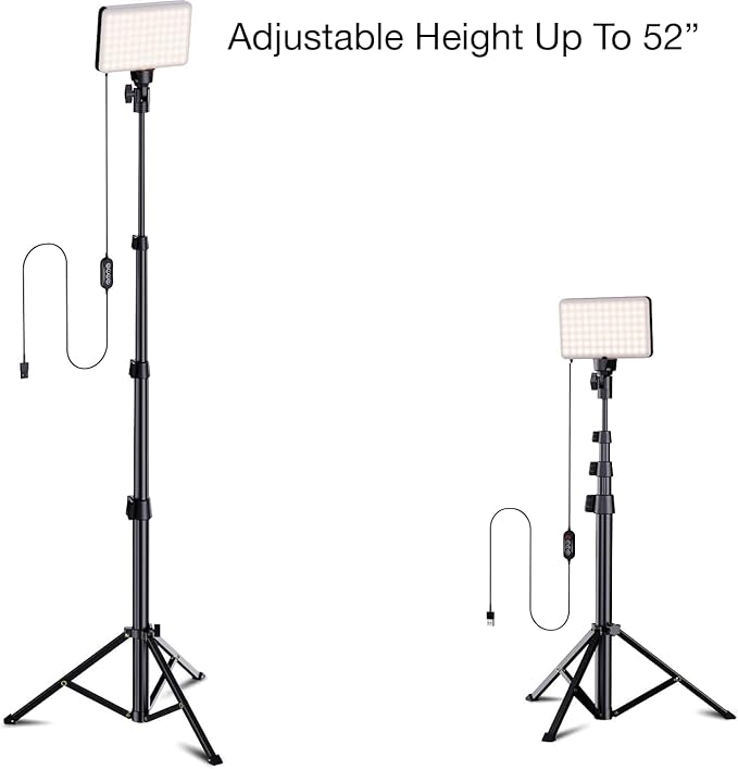 Fugetek 52" RGB LED Photography Video Light, 77 RGB Beads, All Aluminum Tripod, Unique Light Modes, Inline Contoller, USB Powered, Portable, Adjustable, 14 Colors, Game Streams, YouTube