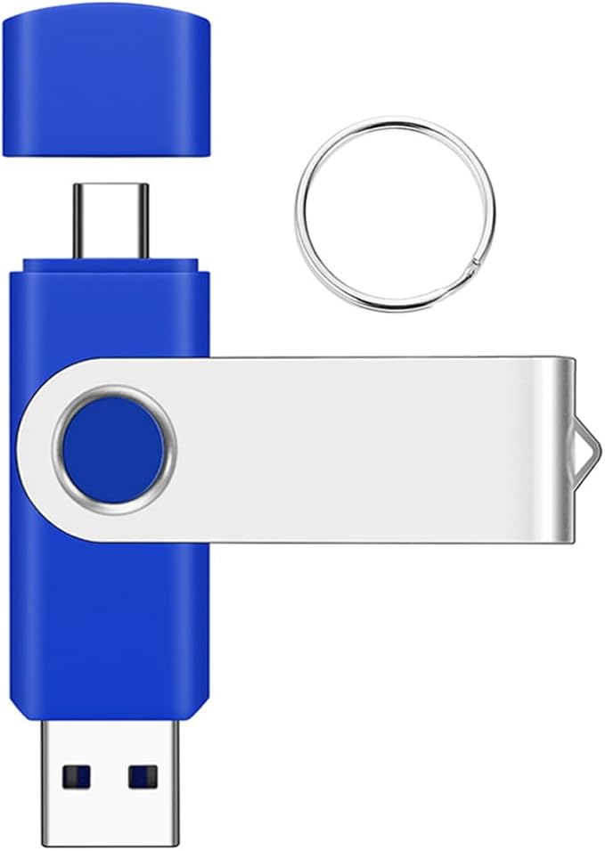 EASTBULL 8GB Type-C & USB2.0 Flash Drive 2-in-1 FAT32 USB C Thumb Drive OTG Memory Stick Compatible with Smartphones, Computers, Tablets, Mac (Blue)