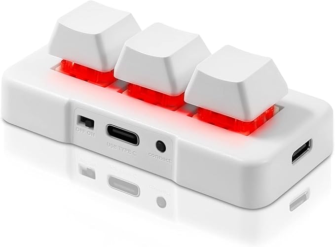 3-Key Mini Keypad Wireless Mechanical Gaming Keyboard Hot Key Customized Program with RGB Led