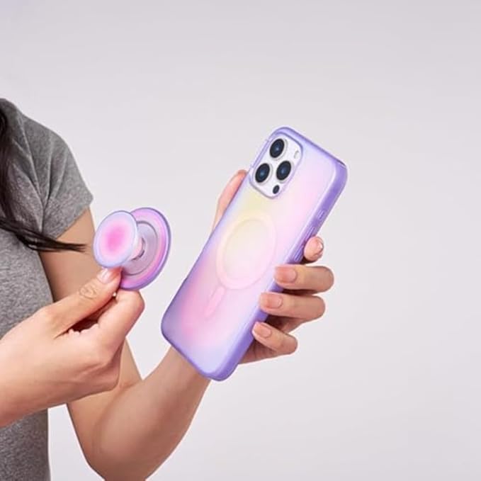 PopSockets Phone Grip for MagSafe, Magnetic Holder, Phone Stand, Cute Pink - Aura