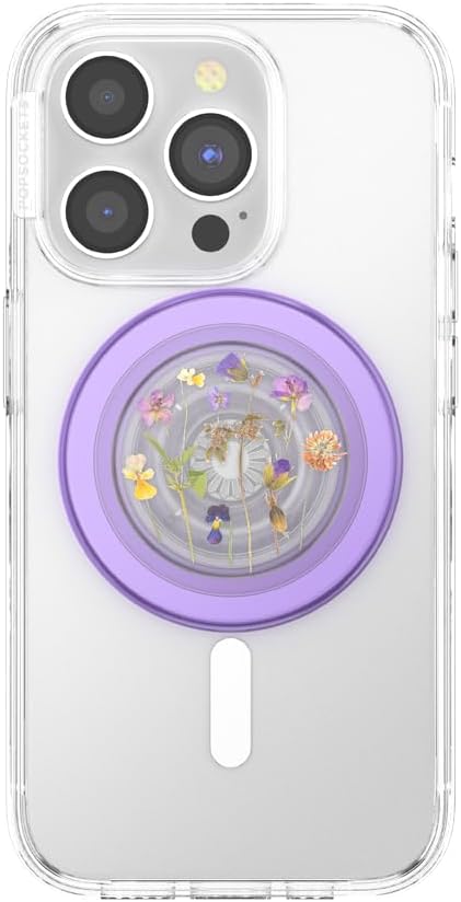 PopSockets Phone Grip for MagSafe, Magnetic Holder, Phone Stand - Purple Fields