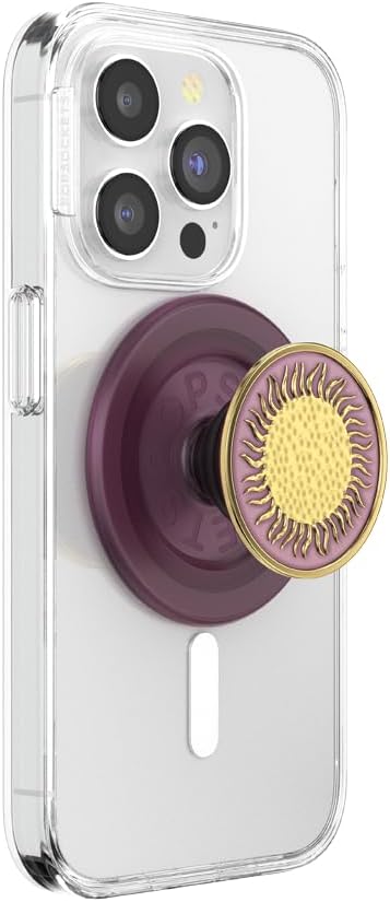 PopSockets Phone Grip for MagSafe, Magnetic Holder, Phone Stand, Enamel - Enamel Sun Fire