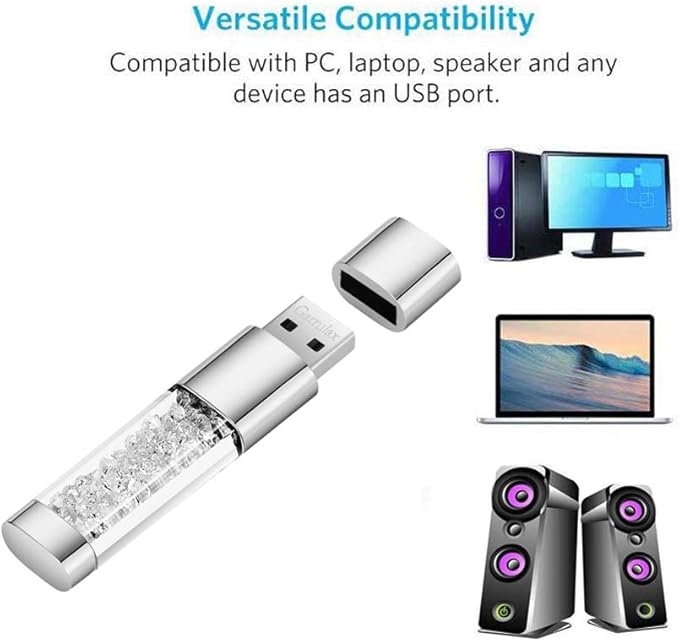 USB Flash Drive, 8GB / 16GB / 32GB USB2.0 USB Memory Stick Date Storage Pendrive Thumb Drives (32GB, Clear)