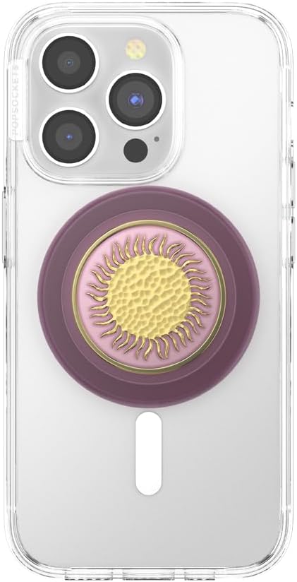 PopSockets Phone Grip for MagSafe, Magnetic Holder, Phone Stand, Enamel - Enamel Sun Fire