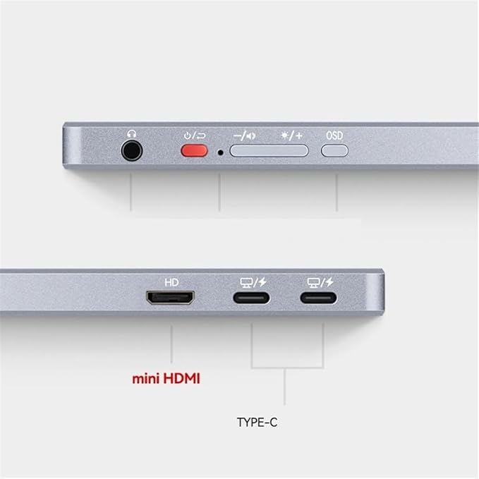 Portable Monitor for Laptop 13.4-inch 60Hz 500nits 4K Portable Display for Laptops Mobile Phones Game Consoles Extended Screen Portable Gaming Monitor