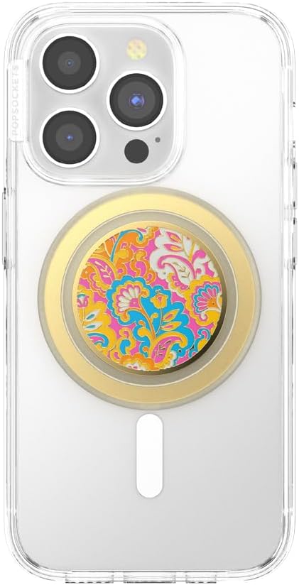 PopSockets Phone Grip for MagSafe, Magnetic Holder, Phone Stand, Gold - Gaudy Gold
