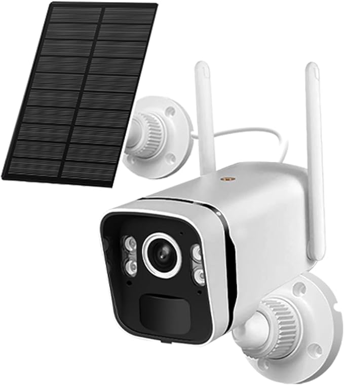 Solar Security Cameras Wireless Outdoor, 2K 4MP Solar Battery Powered Security Camera WiFi Security IP Camera with PIR Motion Detection, 2-Way Audio, Full Color Night Vision, with Solar Panel