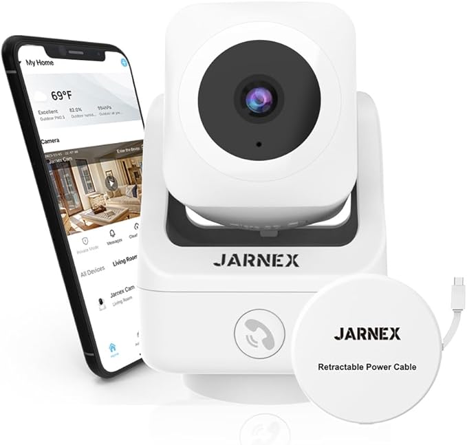 2K Indoor Pan Tilt 360 HD 2.4GHz WiFi Home Security Camera, Baby/Pet Monitors, 2 Way Audio, Smart Light Night, Bluetooth Fast Link, One Click Call, Local/Cloud Storage, Work with Alex/Google