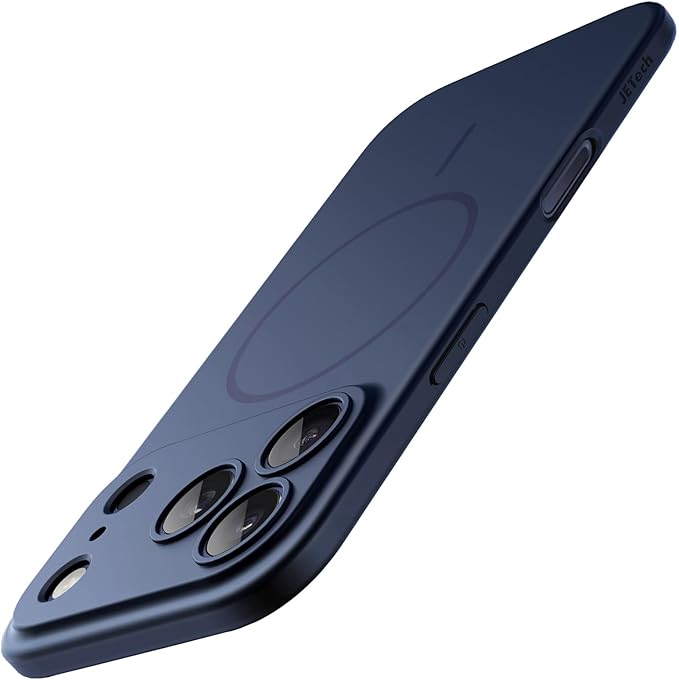 JETech Magnetic Slim Case for iPhone 17 Pro Max 6.9-Inch, Compatible with MagSafe, Ultra-Thin Lightweight Minimalist Phone Cover with Matte Finish and Full Camera Lens Protection (Dark Blue)